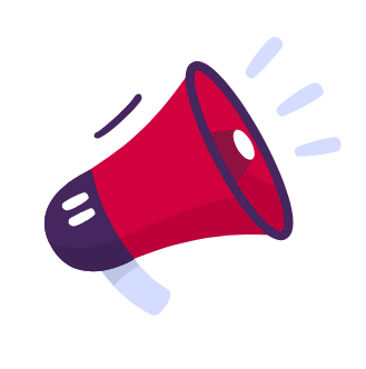 megaphone with paint brushtroke